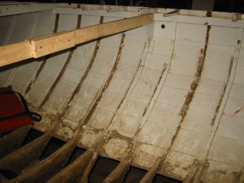 Herreshoff 12 1/2 removing sistered frames